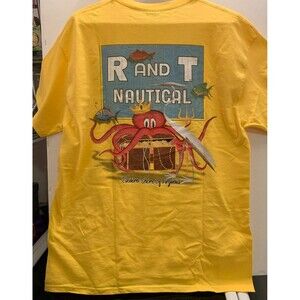 R and T Nautical T-Shirt Ultra Cotton Large Made in Haiti Casual Resort NWOT